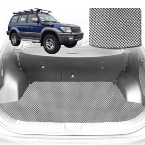 6D Diamond Car Boot Mat for Toyota Prado 90 Series1996-2003-Cargo Mat-Grey-Outback GT