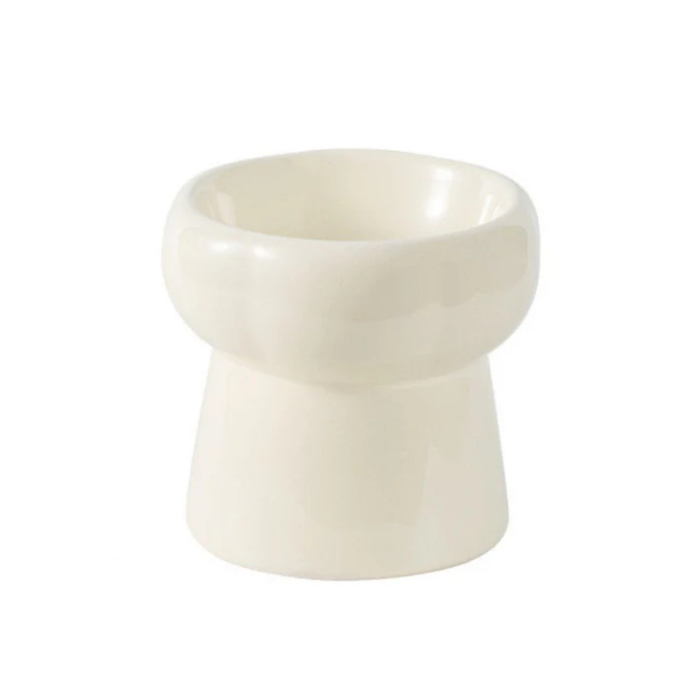 Petal Style Tall Ceramic Cat Bowls- White - 12*12*11cm (L*W*H)