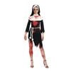 More Than Party Womens Zombie Nun Costume Blood Splattered Black Dress M/L