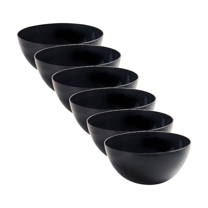 6x Partyware Reusable Salad Bowl Tableware/serveware 254mm Assorted