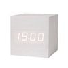 Catzon Modern White Wooden Alarm Clock Thermometer Calendar-white