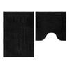 Barelli Black Chenille 2 Piece Bath Mat Set