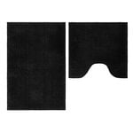 Barelli Black Chenille 2 Piece Bath Mat Set