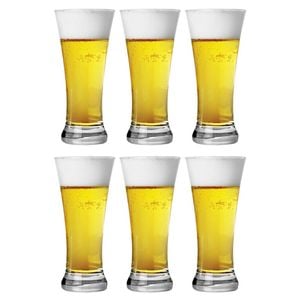 6pc Artcraft Tall Bira Beer Glass Water Drinking Drinkware 380ml Clear