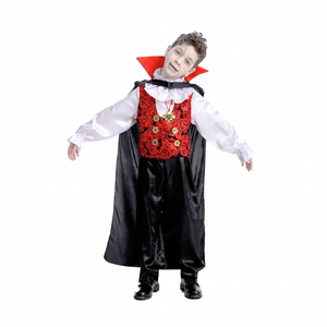 More Than Party Boys Halloween Vampire Costume Cloak Vest Pendant 10-12y