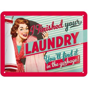 Nostalgic Art 15x20cm Small Wall Hanging Metal Sign I Finished Your Laundry