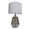 Telbix Harper Modern Table Desk Lamp Light Glass Metal Fabric White Smoke