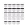 Argon Tableware 130ml Glass Jam Jars With Airtight Black Lids - Set Of 24 Empty Screw Top Kitchen Storage Preserving Jar