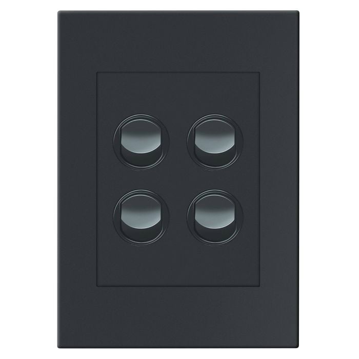 HPM VIVO 4 Gang Wall Switch - Grey