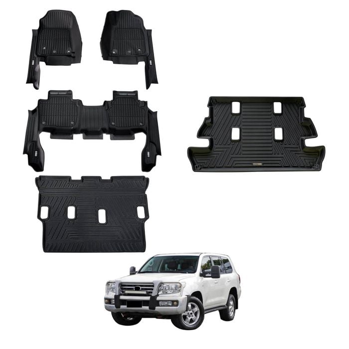 AUSGO 7D Injection Floor Mats & Boot Liner Set For Toyota Land Cruiser 200 Series LC200 Altitude / VX / Sahara 2007-2012