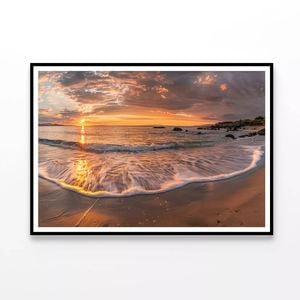 Beach Scene, Waves, Sunset  Print 100% Australian Made 120x90cm  (Poster)