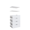 Lugna 4 Drawer, 2 Shelf Insert Kit White – Fits 750X580MM Cabinet Shell
