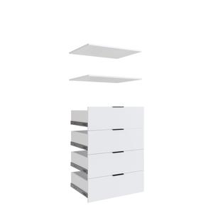 Lugna 4 Drawer, 2 Shelf Insert Kit White – Fits 750X580MM Cabinet Shell