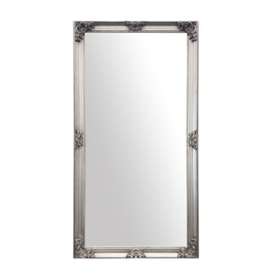 Elegant Collections Antique Silver French Provincial Mirror X-Large