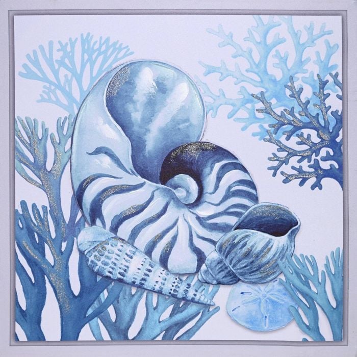 P&P Nautiluc Shell Hand Painting Picture - Elegant Modern Wall Art for Living Room, Bedroom & Office Decor 70x70cm
