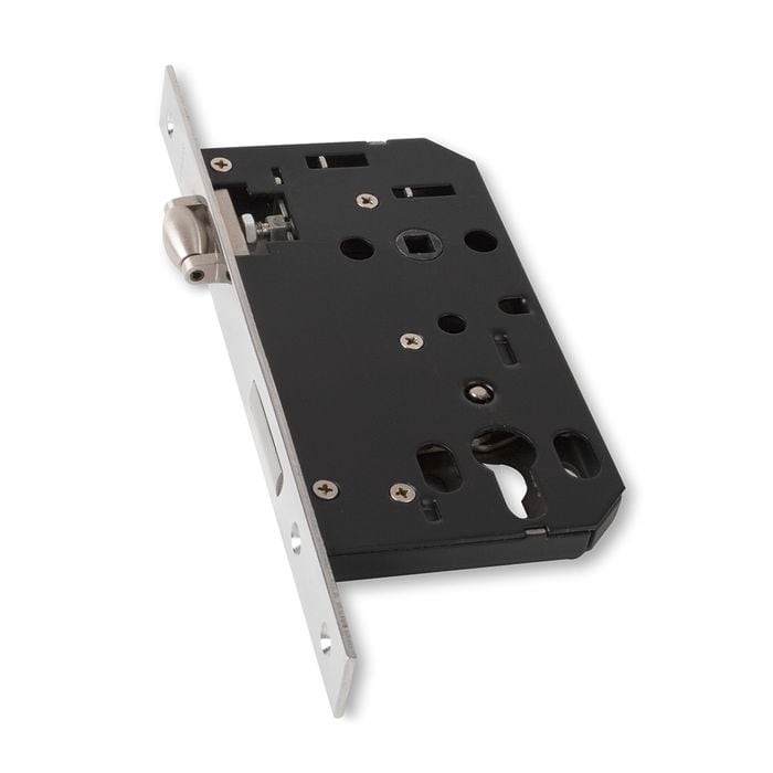 Lemaar 60mm Satin Stainless Steel Euro Mortice Lock Rollerbolt