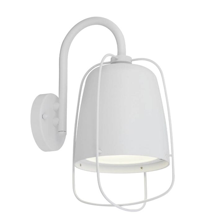 CLA Lighting Hink Exterior Cage Surface Mounted Wall Light IP44 Matt White