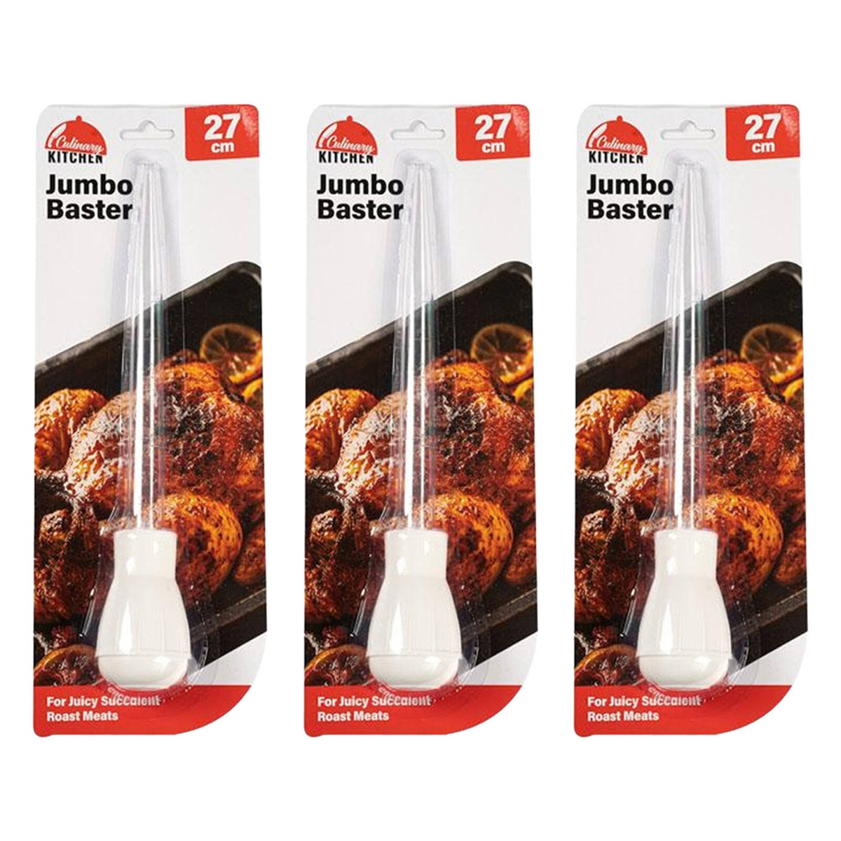 3PK Culinary Kitchen Nylon Jumbo Baster Cooking Utensil 27cm White ...
