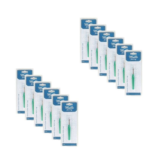 12pk Malli Sewing Metal Stitch Cutter W/ Cap Thread Remover Tool 12cm Assorted