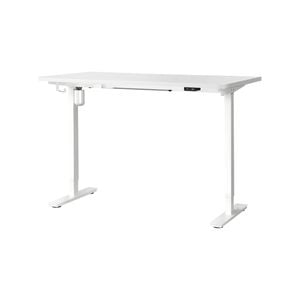 Oikiture Electric Standing Desk Single Motor 140cm White Tabletop
