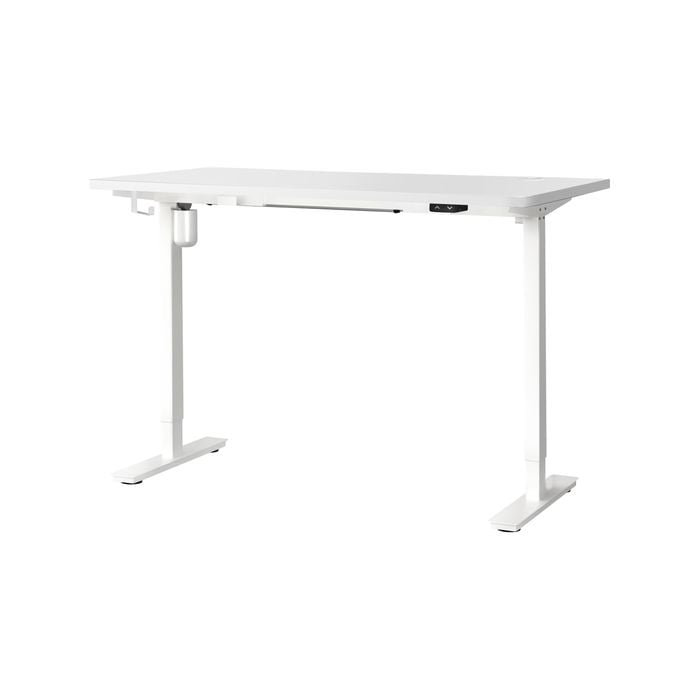 Oikiture Electric Standing Desk Single Motor 140cm White Tabletop