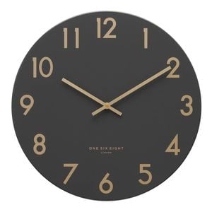 One Six Eight London  Jones Charcoal 60cm Silent Wall Clock