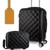 Pierre Cardin Cabin Hard-Shell Suitcase & Mini Beauty Travel Case w/ Tag Black