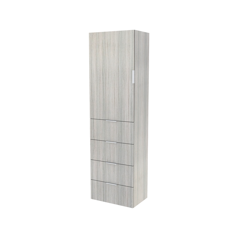 Lugna 2048 x 600 x 380mm Mist 3 Shelf 4 Drawers Left Hinged Door Storage Cabinet