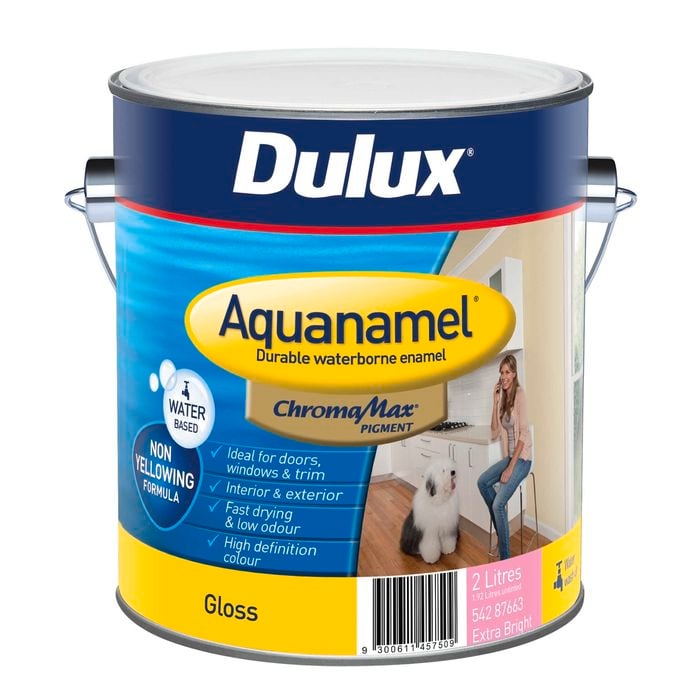 Dulux 2L Extra Bright Gloss Aquanamel Enamel Paint