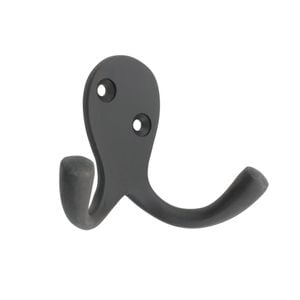 Zenith 30mm Matte Black Double Robe Hook
