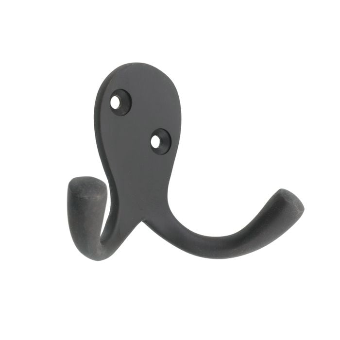 Zenith 30mm Matte Black Double Robe Hook