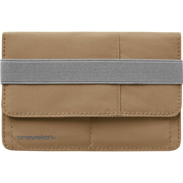 Travelon RFID Blocking Flap Passport Holder in Latte