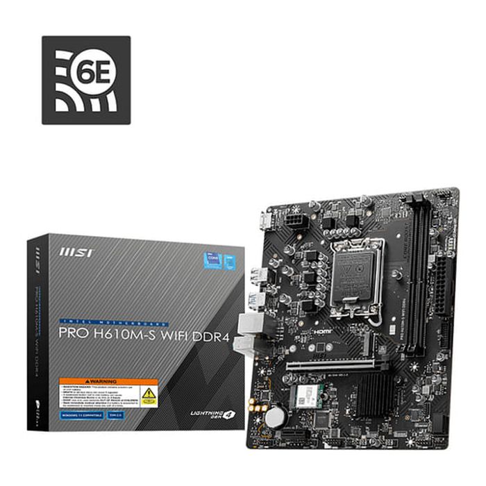 MSI PRO H610M-S WIFI DDR4 LGA 1700 Micro-ATX Motherboard