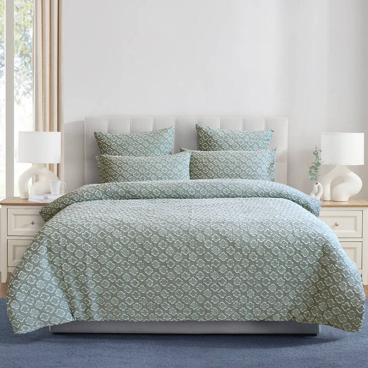 Renee Taylor Super King Luna Jacquard Yarn Dye Quilt Cover/2x ...