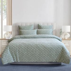 Renee Taylor Super King Luna Jacquard Yarn Dye Quilt Cover/Pillowcases Set