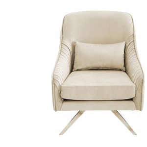 Velvet Swivel Accent Chair - Beige