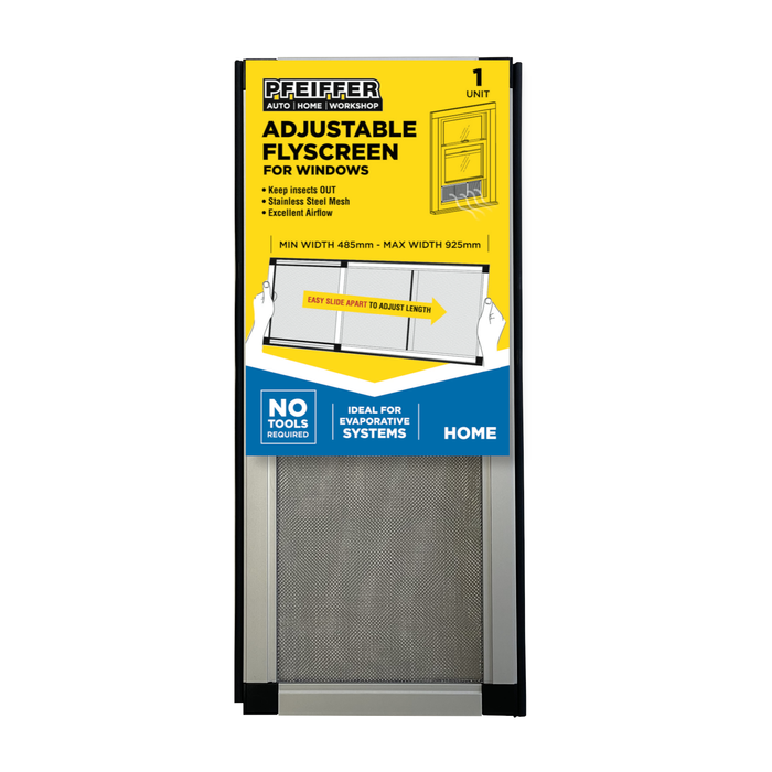 Pfeiffer 200 x 485-925mm Adjustable Window Flyscreen