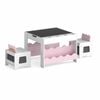 Costway Kid Activity Table Chairs Set Art Dining Double-sided Pink