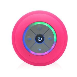 Catzon Mini Bluetooth Shower Speaker with LED Light and Suction Cup-Rose Red