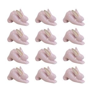 12PK LVD Yoga Bunny B Ceramic Figurine Home/Lounge Decor 7.5cm Pink