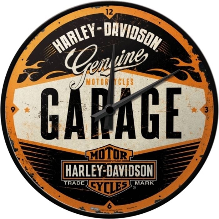 Nostalgic Art 30cm Harley-Davidson Garage Round Wall Clock