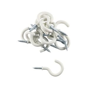 Everhang 21mm White PVC Cup Hook - 15 Pack