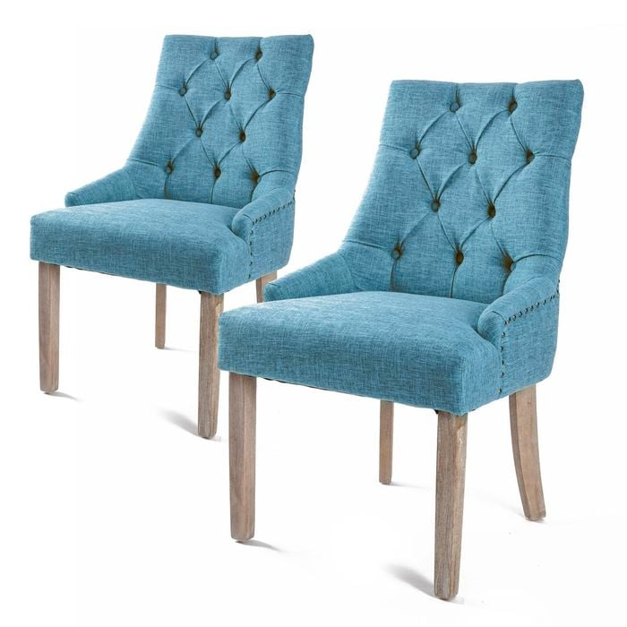 La Bella Set of 2 Blue Amour French Provincial Dining Chair