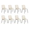Levede 8pcs PU Leather Stackable Dining Chairs - Beige
