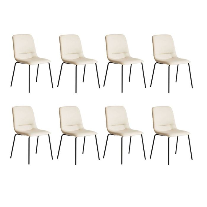 Levede 8pcs PU Leather Stackable Dining Chairs - Beige