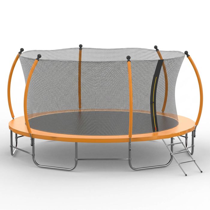 Advwin 12FT Trampoline Outdoor for Kids w/Safety Enclosure Net, Ladder, Max Limit 150 kg，Orange