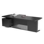 Modern Furniture DAXTON Black Executive Desk with Right Return - Black Concrete