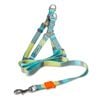 Touchdog 1.2m Trendy Designer Printed Dog Leash and Harness Blue M