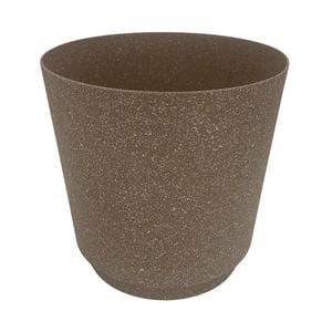 Moda 28cm Brown Round Stonelite Self Watering Plastic Pot