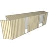 Build-a-Shed 0.8 x 6 x 2m Singled Hinged Door Skillion Shed with Single and Double Sliding Side Doors - Cream